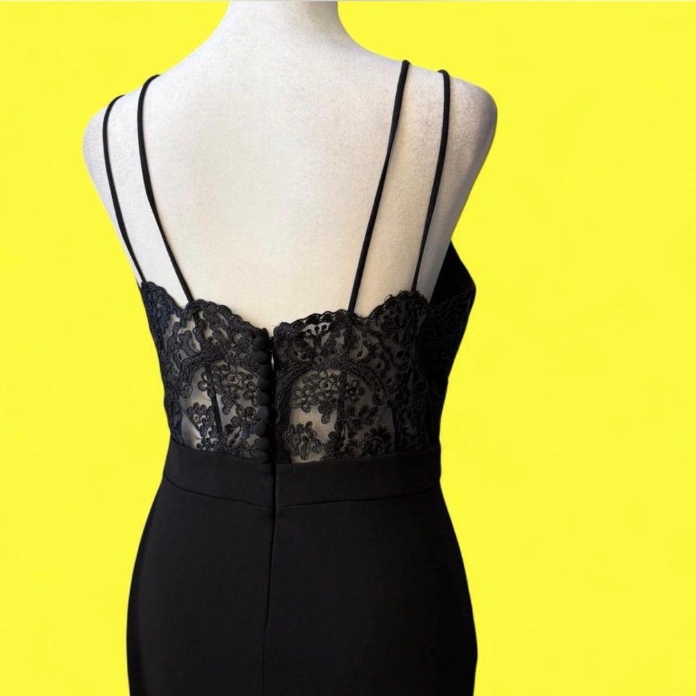 Source Unknown Black Lace Prom Dress